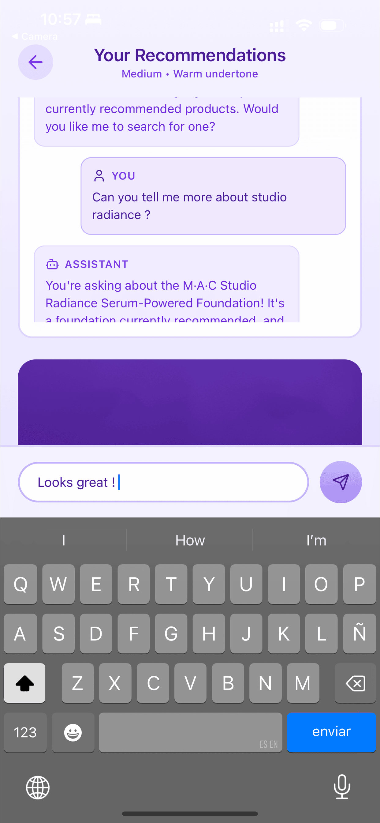 Glam Match Home Screen